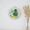 Tableau textile "Emeraude & Jaune"