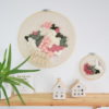 Tableau textile Vert et Rose – Image 2