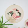 Tableau textile Vert et Rose #2