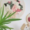 Tableau textile Vert et Rose #2 – Image 3
