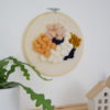Tableau textile Camel et Bleu marine