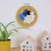 Tableau textile Moutarde et Bleu – Image 2