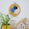 Tableau textile Moutarde et Bleu
